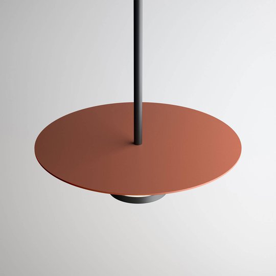 Vibia Flat -LED-riippuvalo Ø 40 cm terrakotta