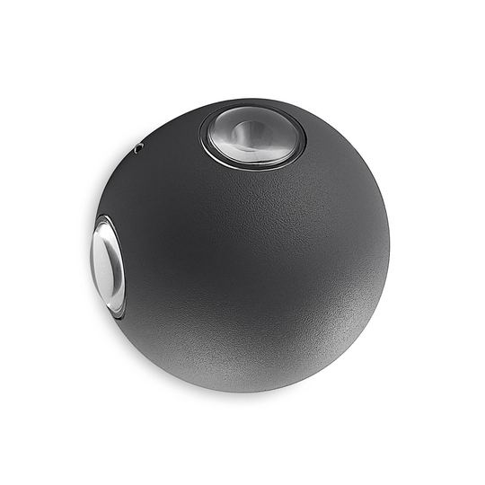 Lindby Esmani -LED-seinävalo pyöreä 4-lamp. harmaa