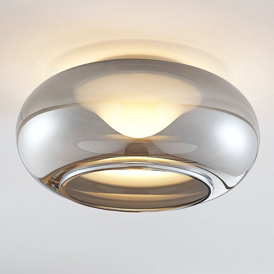 Lasinen LED-kattovalaisin Mijo savunharmaa