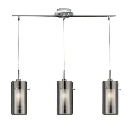 Riippuvalaisin Duo 2 savulasi/kromi pitkä 3-lamp.