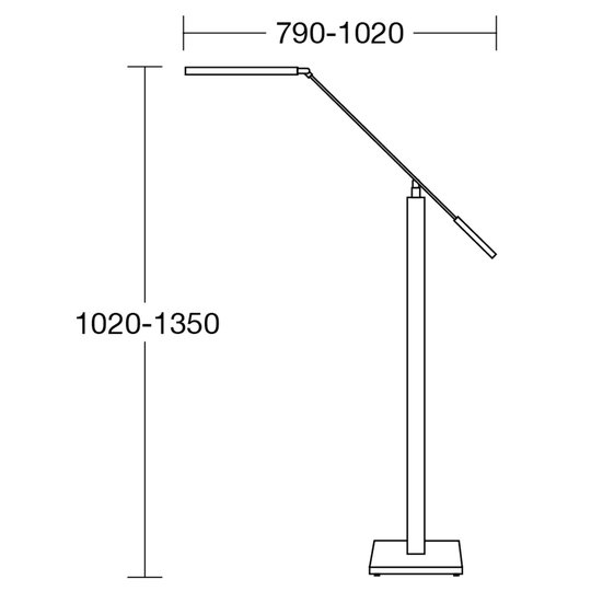 HerzBlut Otto O -LED-lattia-/lukuvalaisin, tammi