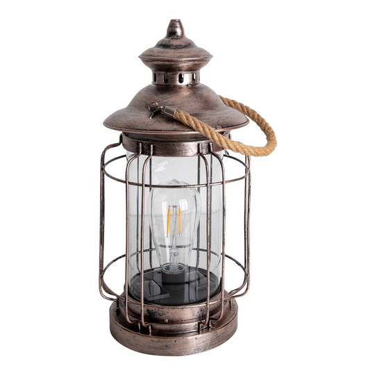 LED-aurinkokoristelyhty 5277047 narulla, kupari