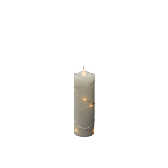 LED-vahakynttilä creme, valoväri meripihka, 15,2cm