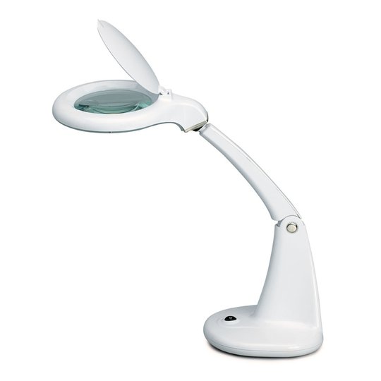 Pieni LED-suurennuslasivalaisin DUPLEX, valkoinen