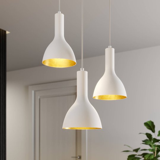Arcchio Cosmina -riippuvalo, 3-lamp., valkoinen
