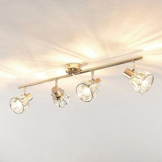 Lindby Kosta -kattovalaisin, 4-lamp., nikkeliä
