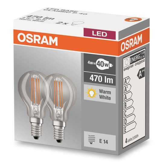 E14 4W 827 LED-pisaralamppu 2 kpl:n setti