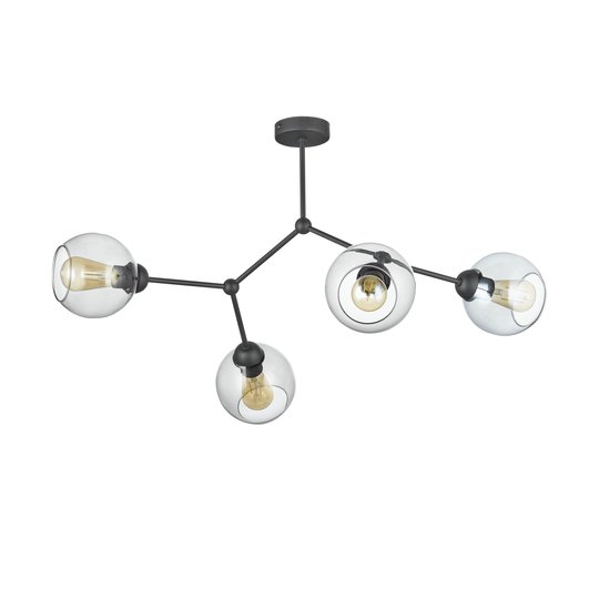 Kattovalaisin Fairy, 1-lamp., harmaa-kirkas/musta