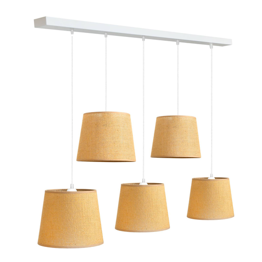 Riippuvalo Jute, ruskea, 5-lamppuinen, suora