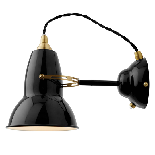 Anglepoise Original 1227 Brass -seinälamppu musta