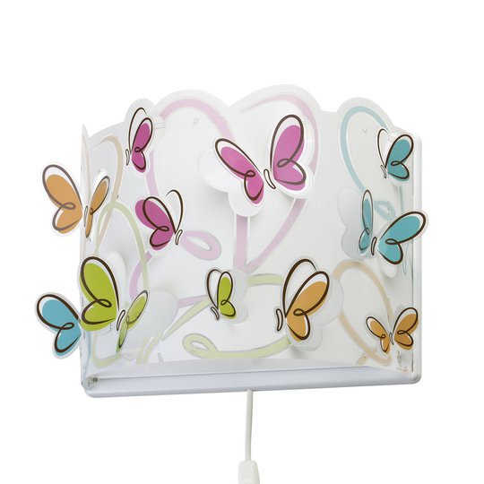 Lastenhuoneen seinävalo Butterfly, johto + pistoke