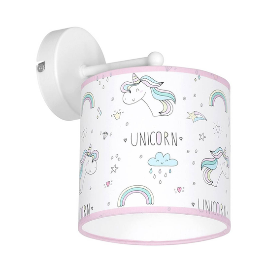 Seinävalo Unicorn, valkoinen, yksisarviskuvio