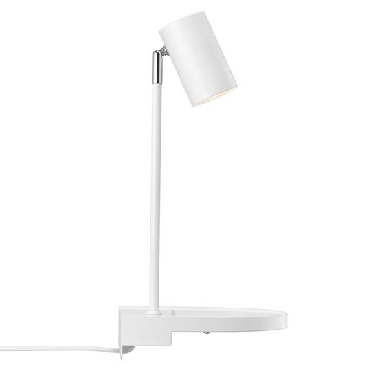 Seinävalo Cody, hyllytaso, USB-liitäntä, valkoinen