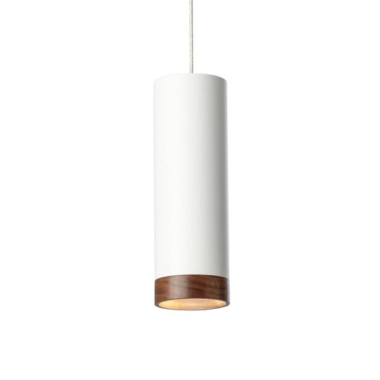 LED-riippuvalaisin PHEB, valkoinen/pähkinäpuu