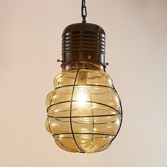 Riippuvalaisin Maluka, ambranvärinen lasi