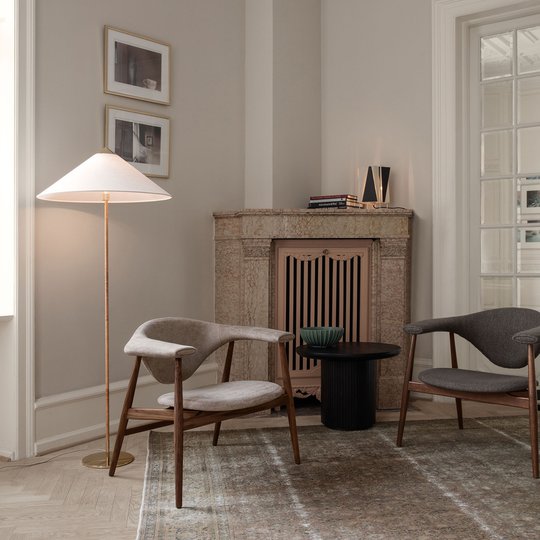 GUBI 9602 -lattiavalo, messinki, canvas-varjostin