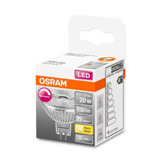 OSRAM-LED-heljastin GU5,3 3,4W 927 36° himmennys
