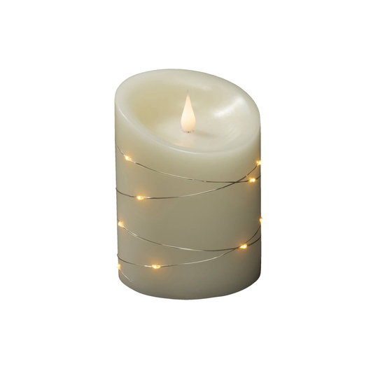 LED-vahakynttilä creme, valoväri meripihka, 10cm