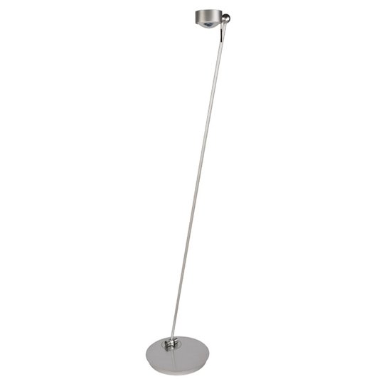 LED-lattiavalo Puk Floor Mini Single matta nikkeli