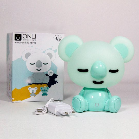 Lastenhuoneen LED-pöytälamppu Koala, vihreä