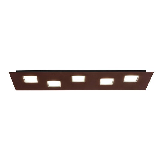 Fabbian Quarter -LED-kattovalaisin 5-lamp. ruskea