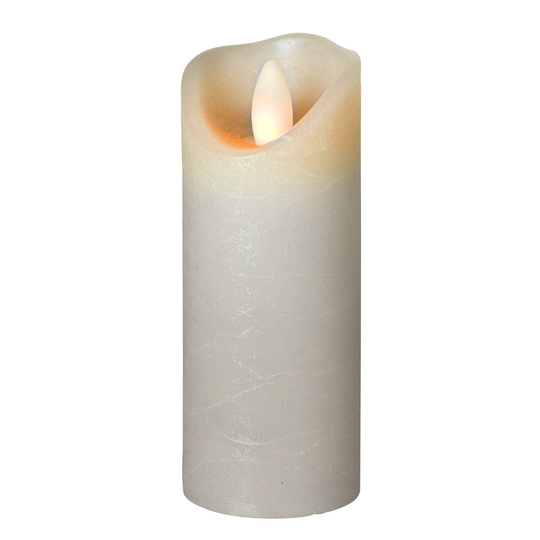 LED-kynttilä Shine, Ø 5 cm, harmaa, 15 cm