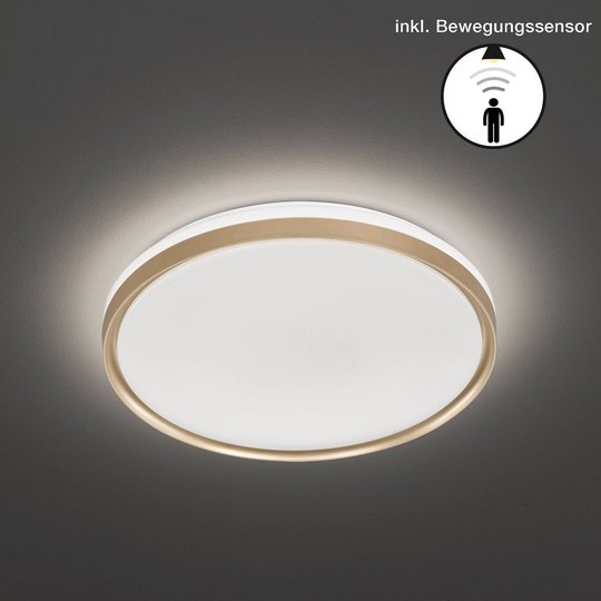 LED-kattovalaisin Jaso BS, Ø 49 cm, kulta