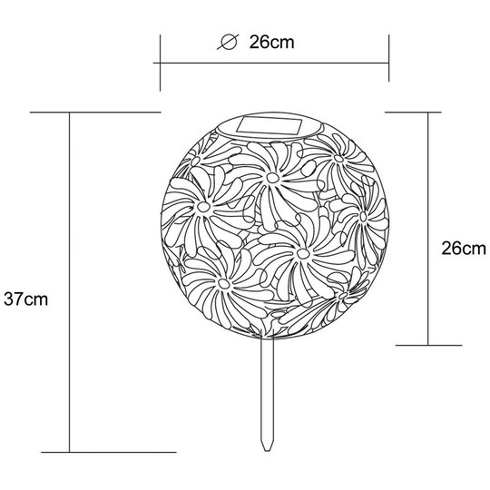 Aurinkokäyttöinen LED-koristevalaisin 33633, hopea