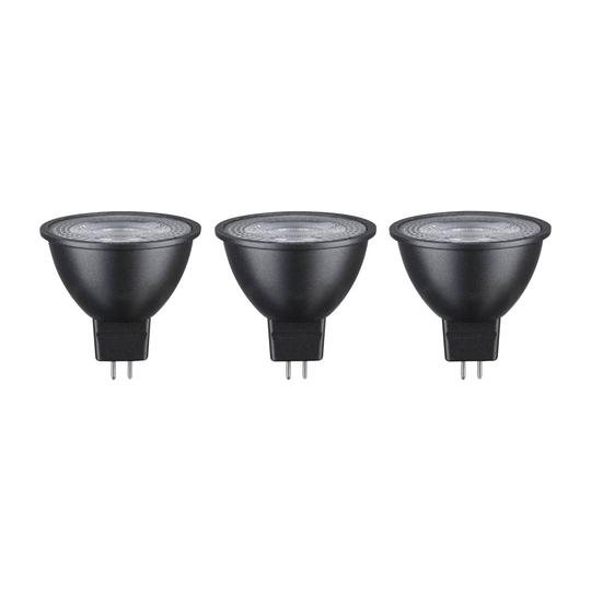 Paulmann-LED-heijastin GU5,3 6W 2700K 3 kpl, musta