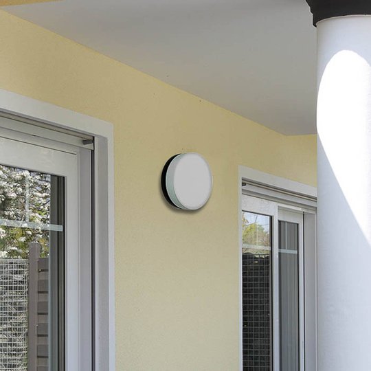 LED-seinävalaisin 6308 antrasiitti, IP65, Ø 25 cm