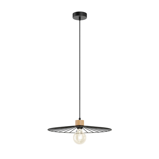 Envolight Yahel -riippuvalo, tammi/musta, Ø 45 cm