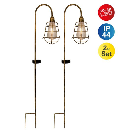 aurinkokäyttöinen LED-lamppu 4129502, 2 kpl