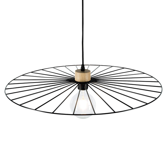 Envolight Yahel -riippuvalo, tammi/musta, Ø 65 cm