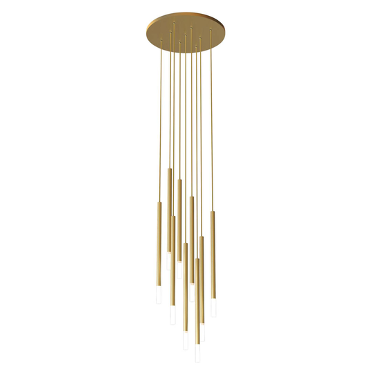 Zen-design-riippuvalo, kulta, 9-lamppuinen
