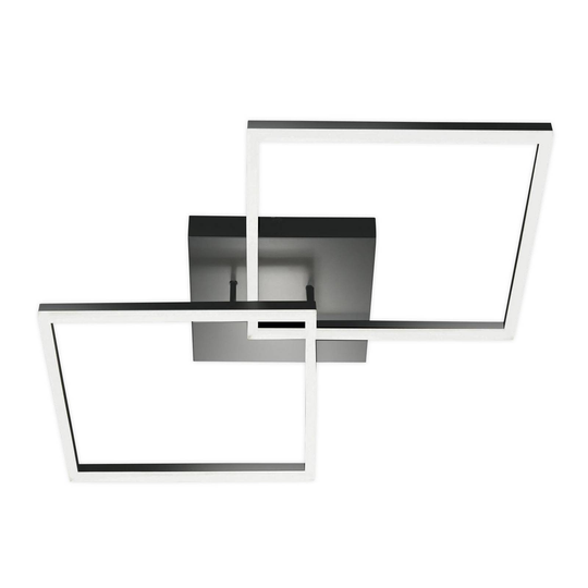 Bard-LED-kattovalo 65x65 cm, 2 lamppua antrasiitti