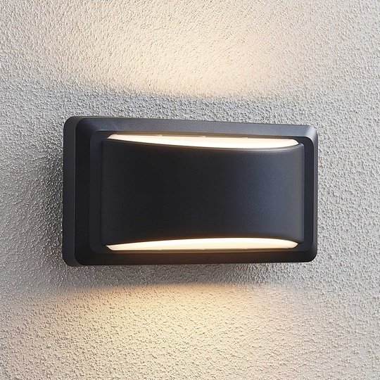 LED-ulkoseinälamppu Iskia, leveä raita