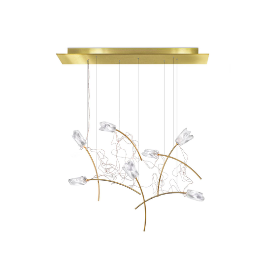 Slamp Tulip 7-LED-riippuvalo prisma/messinki kulm.
