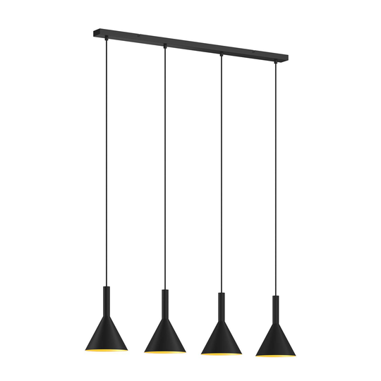 Arcchio Tadej -riippuvalo 4-lamp., musta-kulta