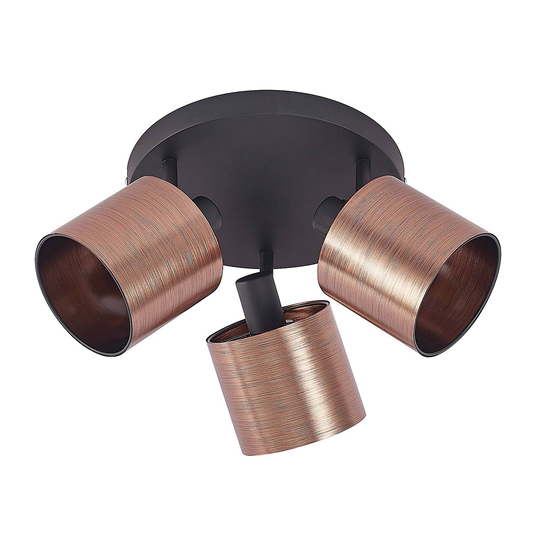 Lindby Joudy -kattovalaisin 3-lamp. tumma pronssi