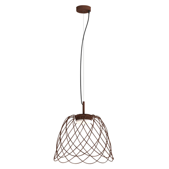 Nefer-LED-riippuvalaisin, IP44, Ø 29 cm, corten
