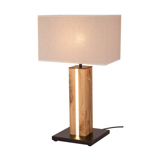 Elegance-pöytälamppu, himmennys, tammiviilu, beige