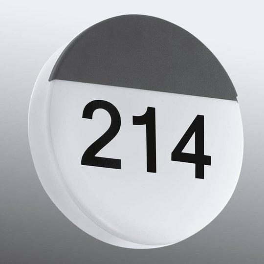 Pyöreä LED-talonnumerovalaisin Oropos, antrasiitti
