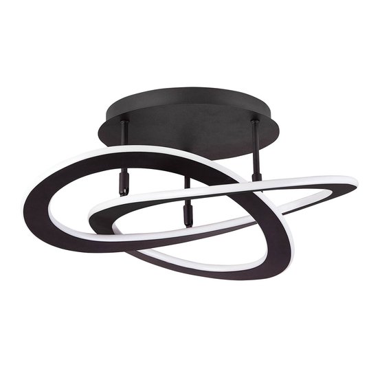LED-kattovalaisin Charlie, Ø 52 cm, musta