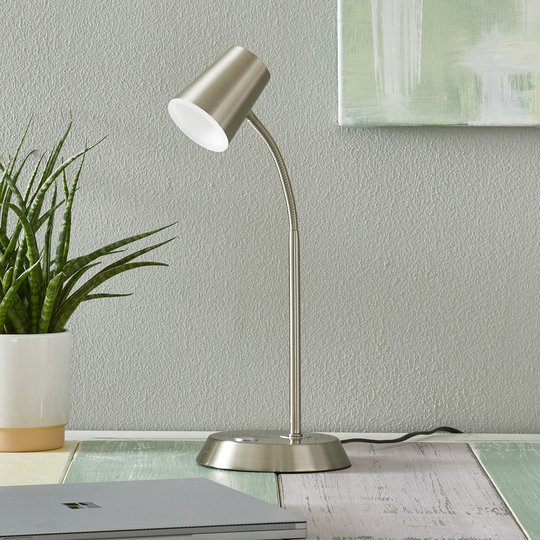 Nikkelin värinen LED-pöytälamppu Narcos