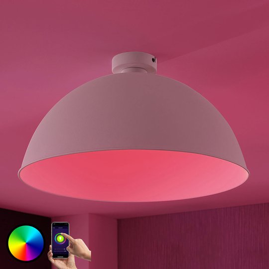 Lindby Smart LED-kattovalaisin Bowl 51 cm valk.