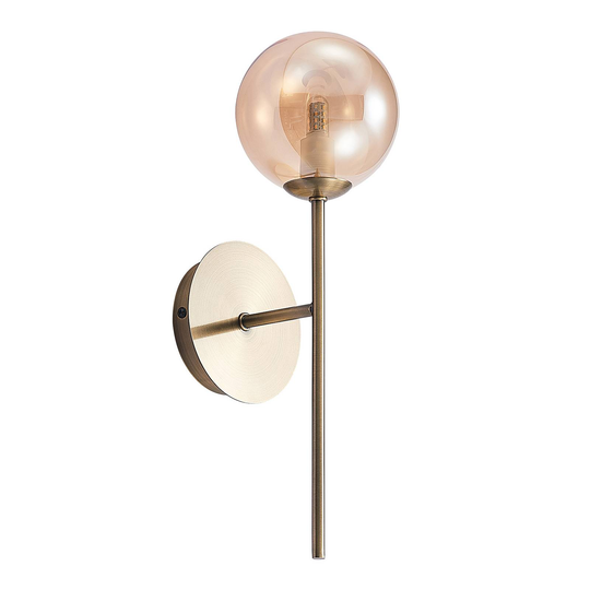 Lucande Wynona -seinävalaisin, 1-lamp., messinki