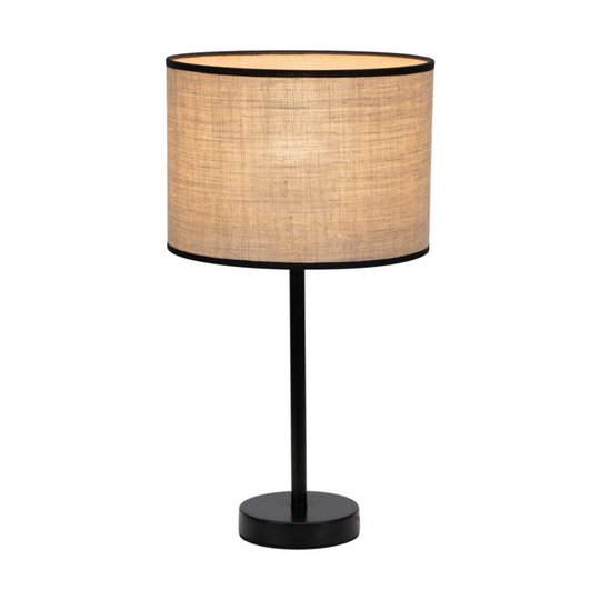 Tubo-pöytälamppu, kangasvarjostin beige, Ø 25 cm