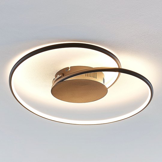 Lindby Joline LED-kattovalaisin, musta, 45 cm