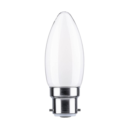 Paulmann-LED-kynttilä B22d 4,7W 2700K opal himmen.