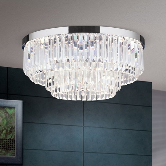 LED-kattovalaisin Prism, kromi, Ø 55 cm
